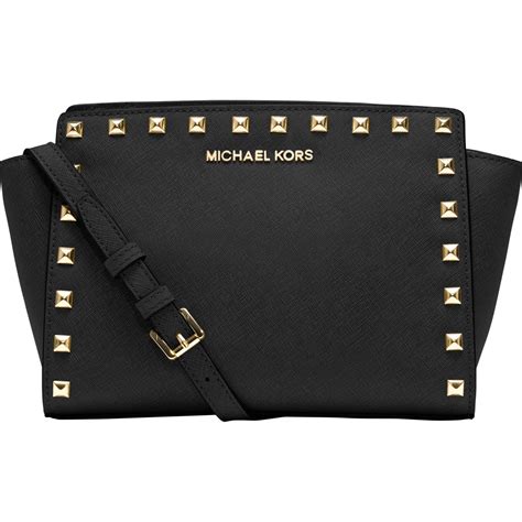 michael michael kors selma messenger bag|michael kors selma studded.